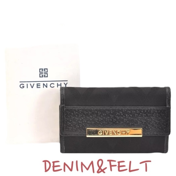 GIVENCHY Black Canvas Leather 6 Hooks Key Case/Holder | PRELOVED🖤🖤 - Picture 1 of 16